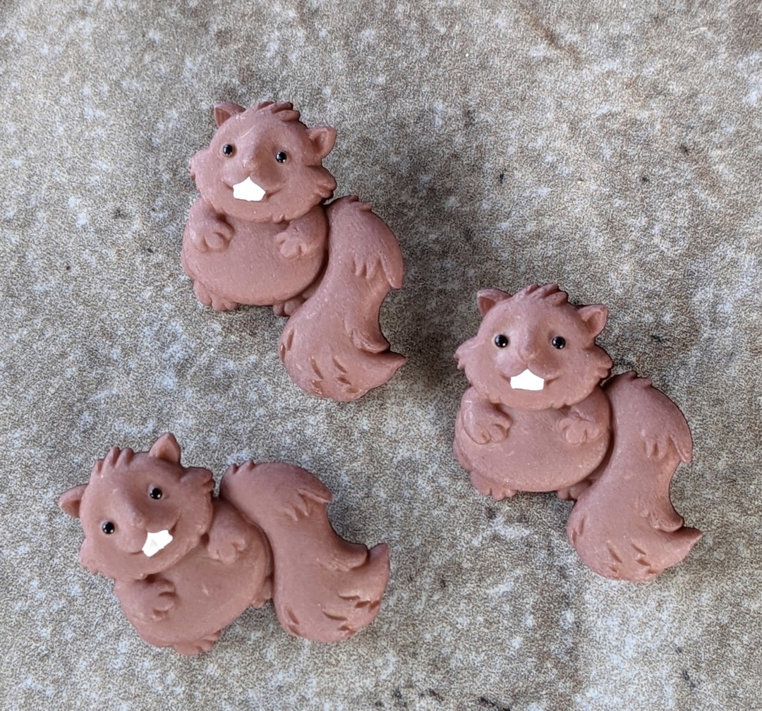 3 Baby Beaver Shank Buttons Size 1 1/4