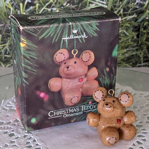 Christmas Teddy Hallmark Ornament 1980