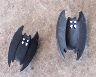 2 Vampire Bat Shank Buttons Size 1/2"