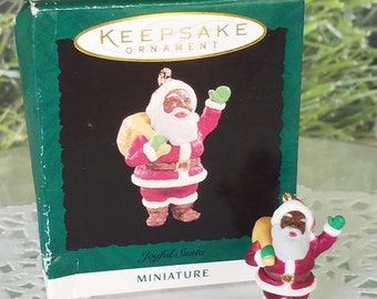 Joyful Santa Hallmark Miniature Ornament Christmas 1995
