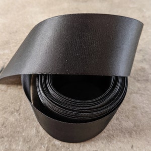 Midnight Black Satin Ribbon You choose the length