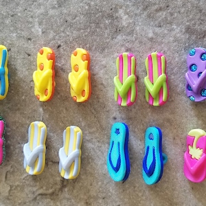 2 Flip Flop Shank Buttons Size 3/8&quot; Crafting Sewing You choose the color
