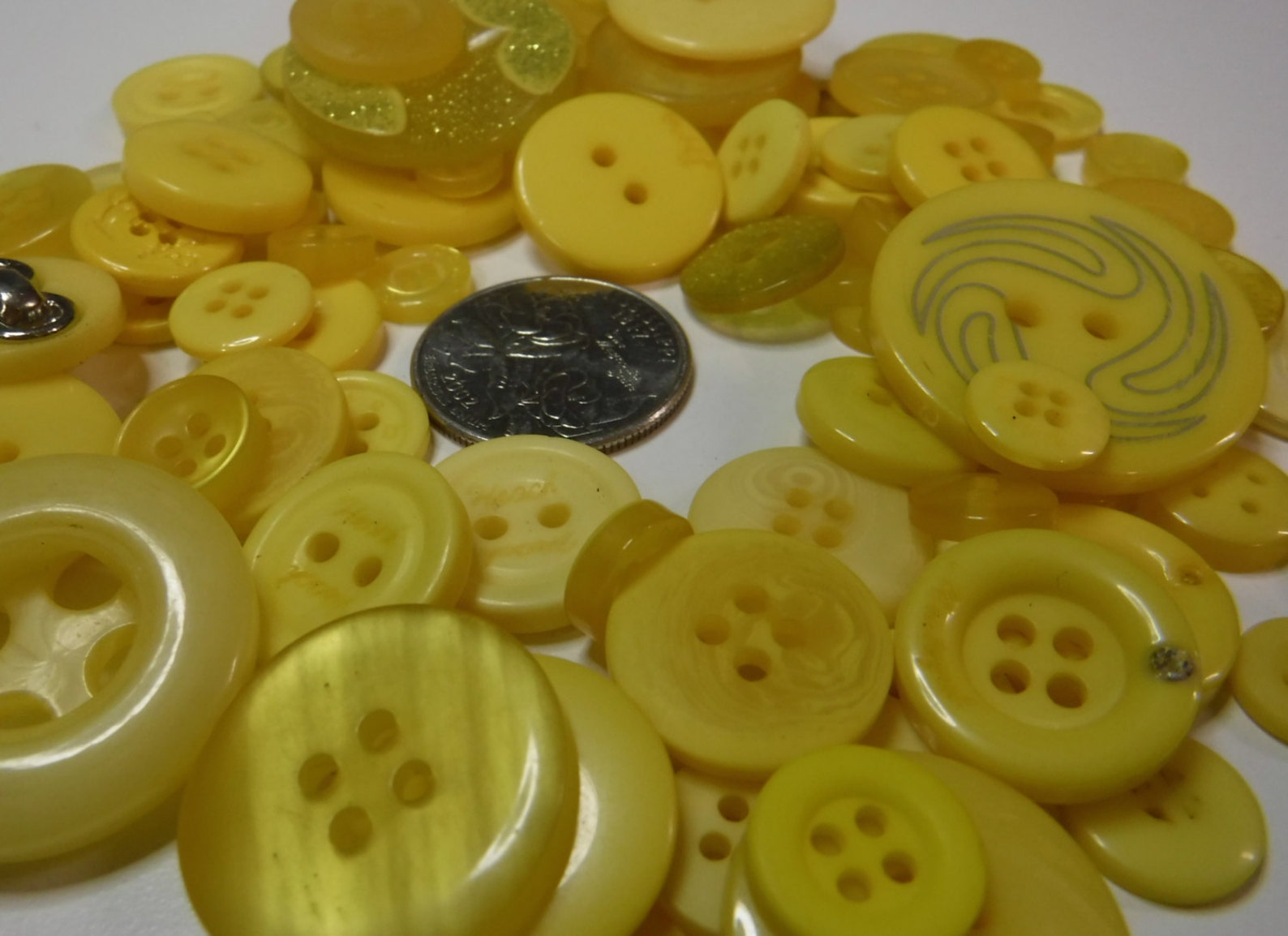 Bright Yellow Buttons 100 Bulk Assorted Round Multi Size Etsy