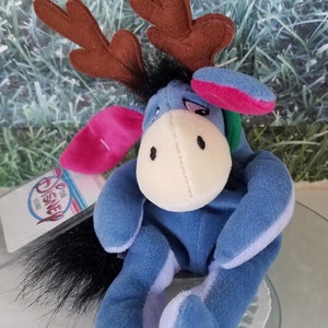 Reindeer Eeyore Disney Store Bean Bag Plush with Original Tag