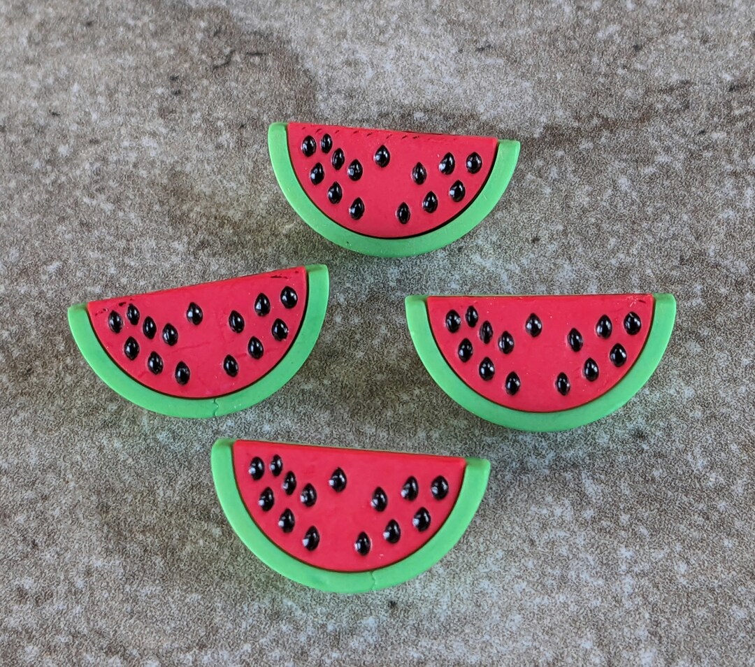 Watermelon Buttons 4 Juicy Watermelon Halves Shank Buttons Size 1