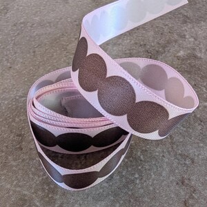 Pink with Brown Connected Circles Ribbon You choose the length