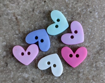 Open Heart Buttons Size 9/16" You choose the color and size.