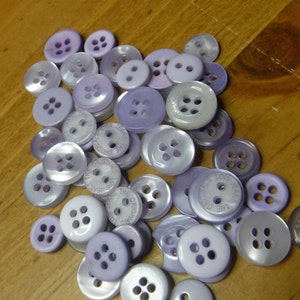 Light Purple Buttons, 50 Small Assorted Round Sewing Crafting Bulk Buttons image 2