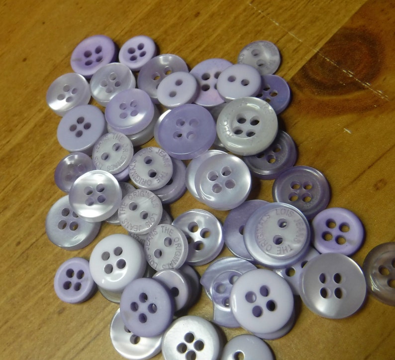 Light Purple Buttons, 50 Small Assorted Round Sewing Crafting Bulk Buttons image 2