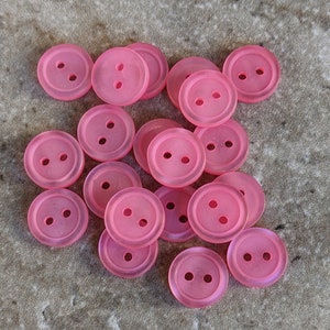 20 Hot Pink Tip Rim Round Buttons Size 1/2" Sewing Crafting
