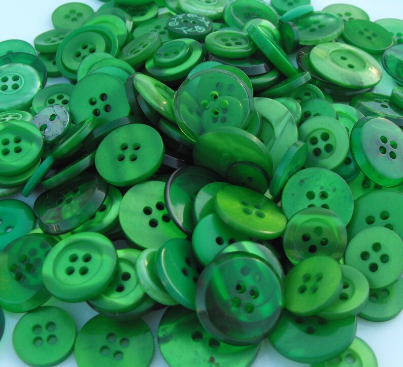 Green Buttons 100 Bulk Assorted Round Multi Size Crafting Etsy