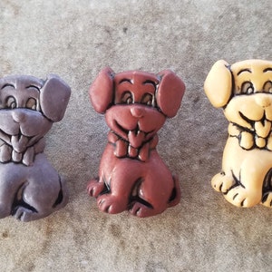 2 Panting Dog Shank Buttons Size 5/8&quot; Crafting Sewing