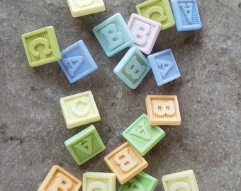 9 ABC Blocks Grab Bag Shank Buttons Size 7/8"