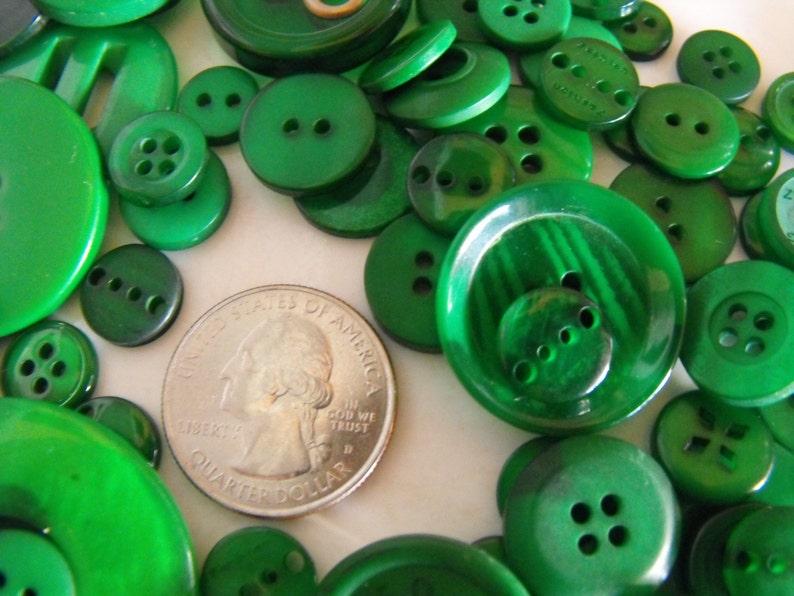 Green Buttons 100 Bulk Assorted Round Multi Size Crafting Etsy
