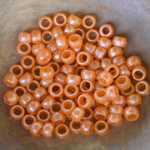 100 Orange Frosted Pony Beads