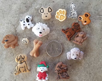 15 Dog Buttons - Grab Bag