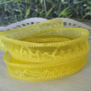 Lemon Yellow Sheer Wired Ribbon You choose the yardage