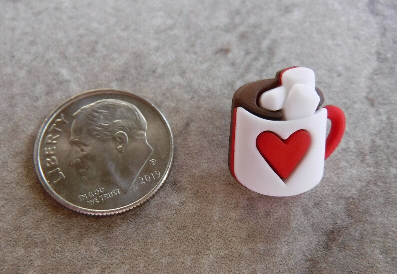 4 Mug of Hot Chocolate Shank Buttons Size 9/16 image 2