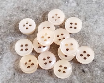 14 Tan Latte Shiny Mini No Rim Round Buttons Size 5/16"