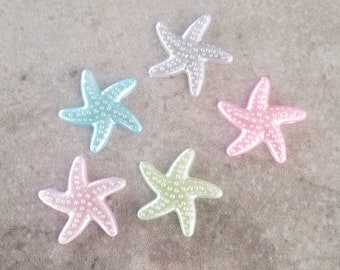 3 Starfish Flat Back Buttons Size 3/4"
