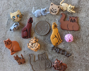15 Cat Buttons - Grab Bag