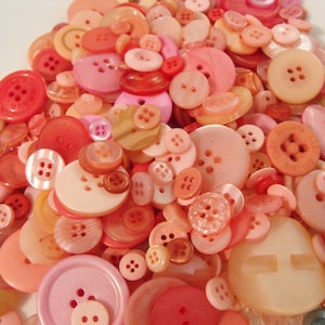 Sale Choose your color 100 Bulk Assorted Medium to Small Round Multi Size Crafting Buttons Pink