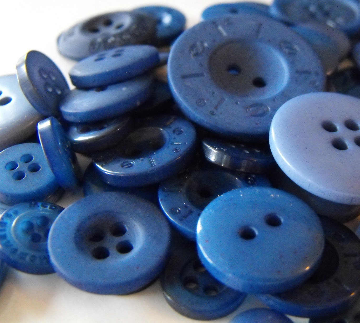 Steel Blue Buttons 100 Bulk Assorted Round Multi Size Etsy