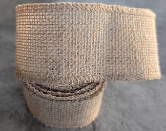 Burlap Natural with Edge Ribbon 1 Yard
