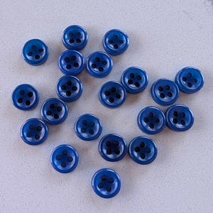 20 Blue Tiny Shaded Round Buttons Size 5/16&quot;.