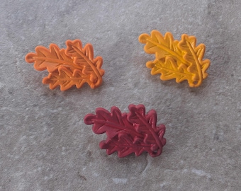 3 Autumnal Leaves Large Multi Shank Buttons Size 1 1/16" Crafting Sewing