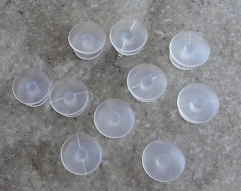 10 Clear Blank Shoe Charms Plastic Great Converting Flat Back