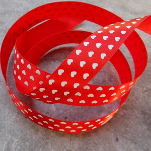 Red Mini Hearts Ribbon 3 Yards