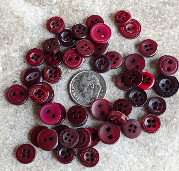 Wine Red Buttons 100 Bulk Assorted Round Multi Size Crafting