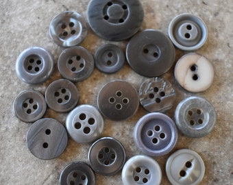 Vintage Buttons Gray Grab Bag