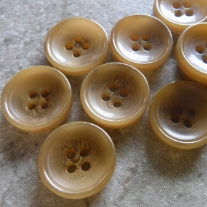 14 Carmel Brown Frosted Round Buttons Size 11/16&quot;