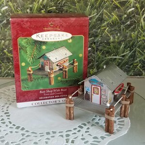 Bait Shop with Boat Hallmark Ornament 2000