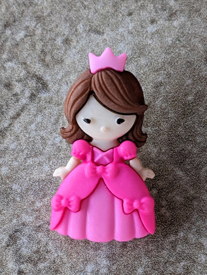 2 Princess Party Dress Shank Buttons Size 11/16 Pink