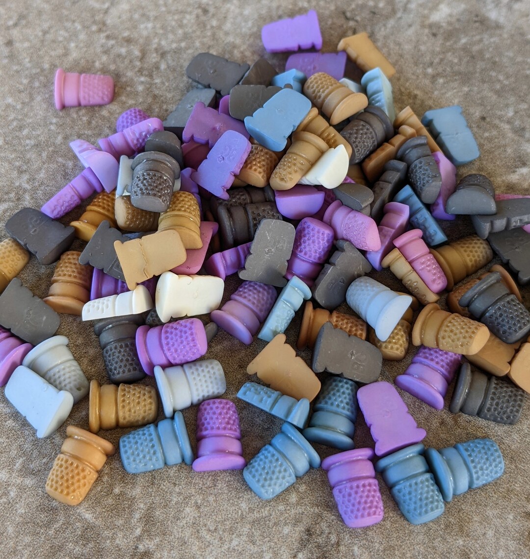 12 Mini Thimble Flat Back Embellishment Buttons Size 5/16