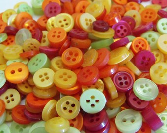 Fiesta Buttons, 50 Small Assorted Round Sewing Crafting Bulk Buttons