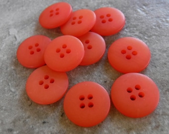 10 Orange Reflective Round Buttons Size 3/4"