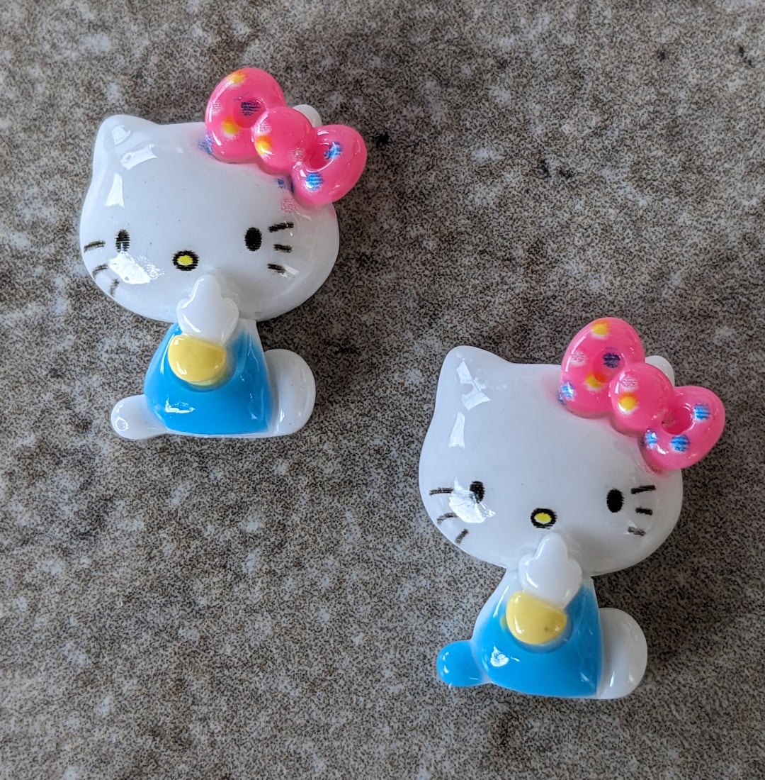 2 Hello Kitty in Blue Flat Back Embellishment Buttons. Size 11/16. - Etsy
