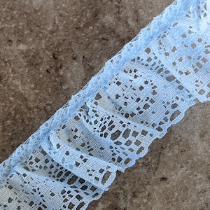Vintage Light Blue 4 Petal Flower Lace Trim