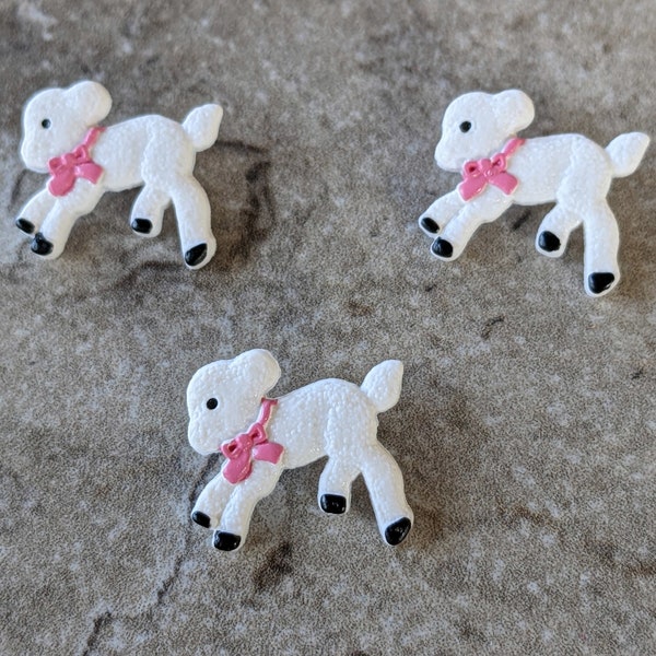 3 Playful Lamb Shank Buttons Size 3/4"