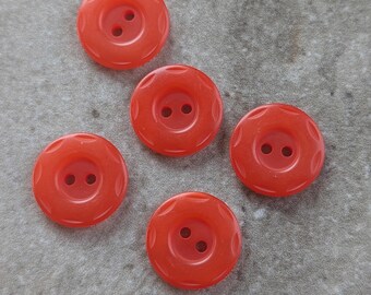 5 Blood Orange Dashed Outer Edge Medium Round Buttons Size 13/16".