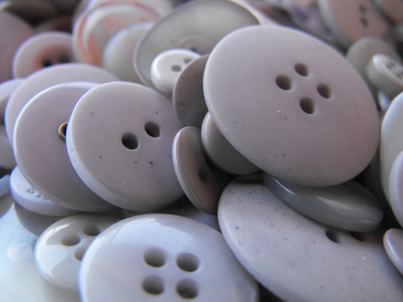 Gray Buttons 100 Bulk Assorted Round Multi Size Crafting Etsy