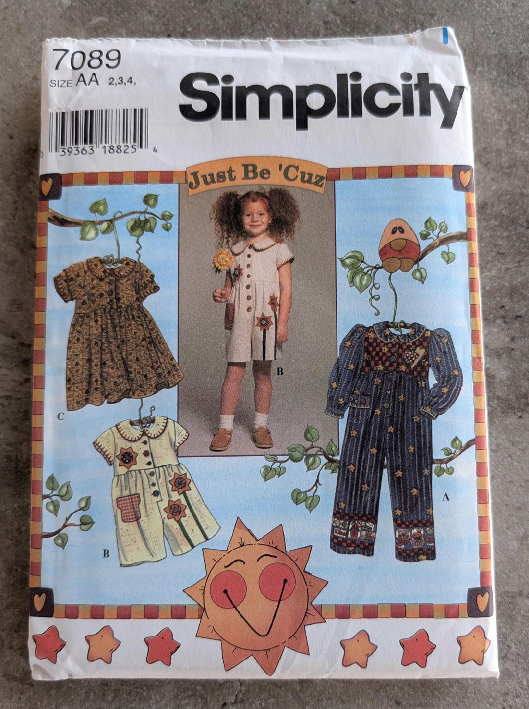 Simplicity Pattern Child's Romper and Dress 7089 Complete Cut Size 2-4 ...
