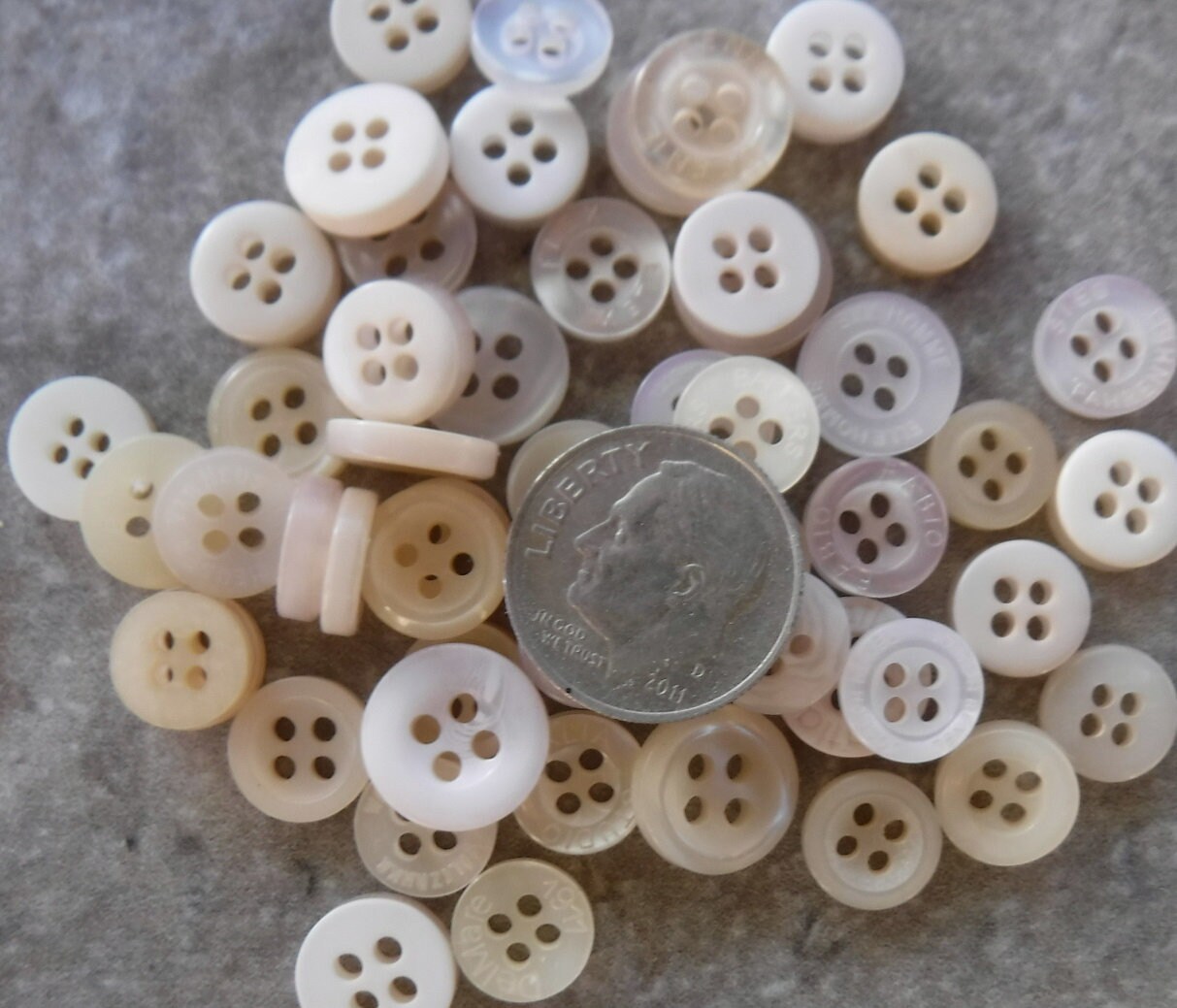 Ivory Buttons, 50 Small Assorted Round Sewing Crafting Bulk Buttons - Etsy