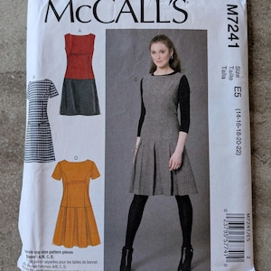 McCalls Pattern Misses Dress M7241 Complete Uncut Sizes 14-22