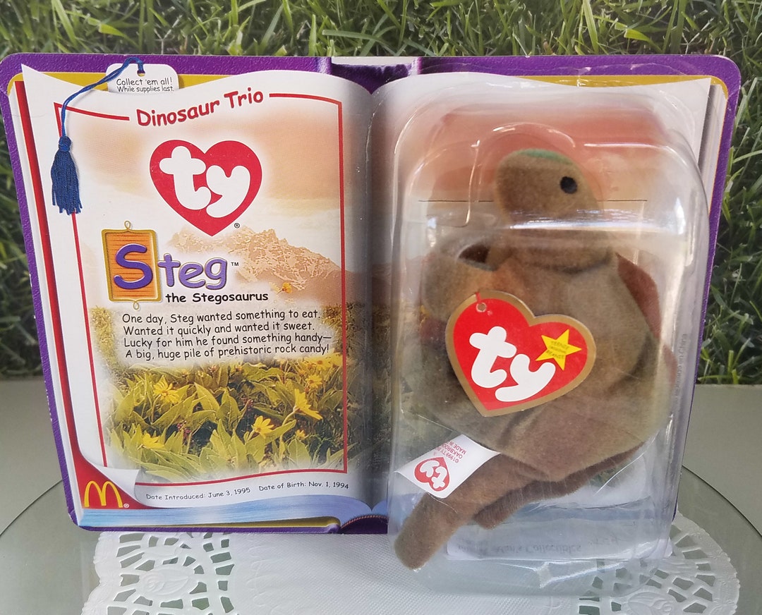 Steg the Dinosaur Teenie Beanie Mcdonalds Vintage TY 2000 New in
