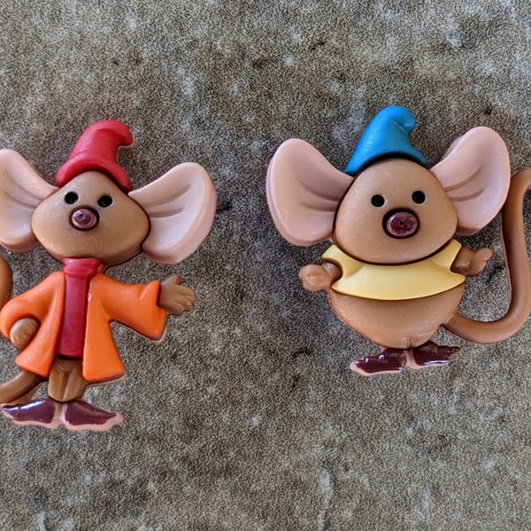 2 Disney Jaq and Gus Cinderella Shank Buttons